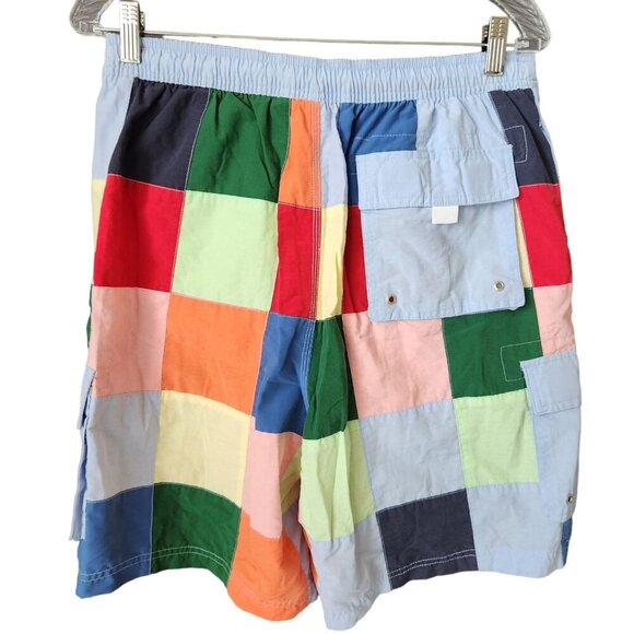 Cremieux Men's Medium Colorblock Patchwork Board Shorts Cargo Pockets Swimwear - Picture 3 of 13